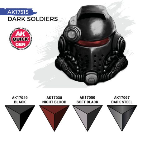 AK QUICK GEN ACRYLIC COLOR - DARK SOLDIERS QUICK GEN SET - AK17515