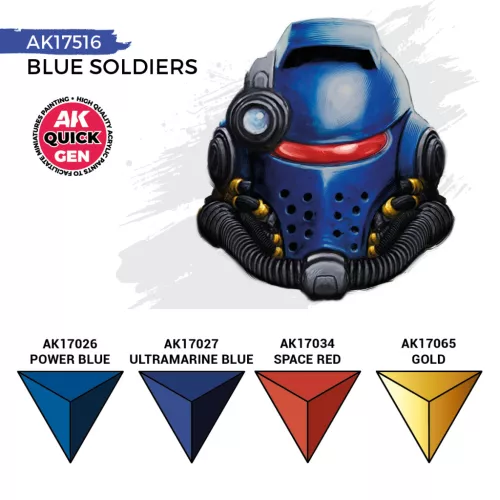 AK QUICK GEN ACRYLIC COLOR - BLUE SOLDIERS QUICK GEN SET - AK17516