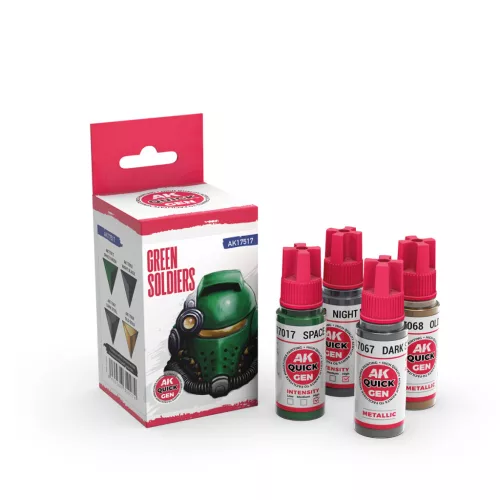 AK QUICK GEN ACRYLIC COLOR - GREEN SOLDIERS QUICK GEN SET - AK17517