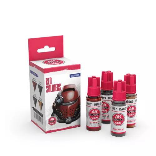 AK QUICK GEN ACRYLIC COLOR - RED SOLDIERS QUICK GEN SET - AK17518