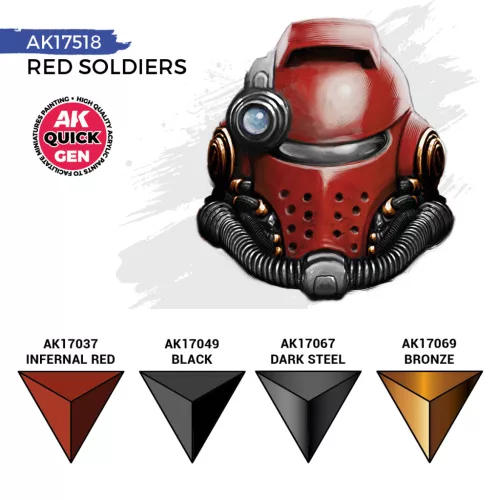 AK QUICK GEN ACRYLIC COLOR - RED SOLDIERS QUICK GEN SET - AK17518