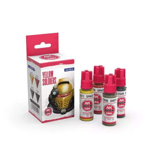 AK QUICK GEN ACRYLIC COLOR - YELLOW SOLDIERS QUICK GEN SET - AK17519