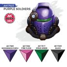 AK QUICK GEN ACRYLIC COLOR - PURPLE SOLDIERS QUICK GEN SET - AK17523