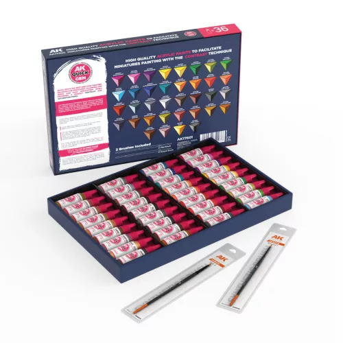 AK QUICK GEN ACRYLIC COLOR - QUICK PAINT SET-36 QUICK GEN COLORS - AK17601