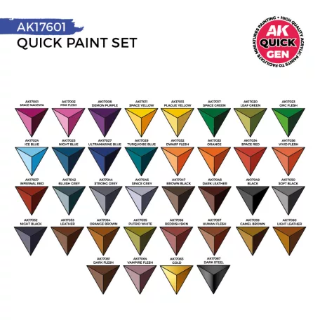 AK QUICK GEN ACRYLIC COLOR - QUICK PAINT SET-36 QUICK GEN COLORS - AK17601