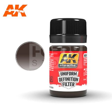 AK-Interactive UNIFORM DEFINITION FILTER DARK BROWN GLAZE 35 ml AK3019