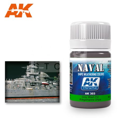 AK-Interactive GREY WASH FOR KRIEGSMARINE SHIPS 35 ml AK303