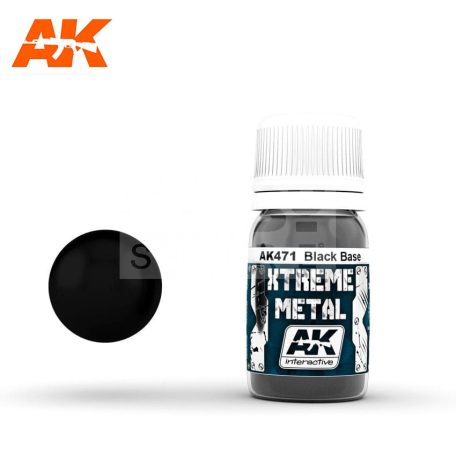 AK-Interactive XTREME METAL BLACK BASE alapozófesték 30 ml AK471