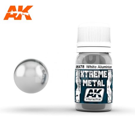AK-Interactive XTREME METAL WHITE ALUMINIUM festék 30 ml AK478