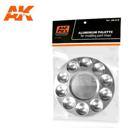 AK-Interactive ALUMINUM PALLET 10 WELLS - alumínium festőpaletta AK613