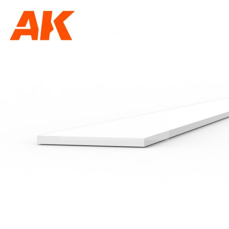 AK-Interactive - Strips 0.30 x 4.00 x 350mm – STYRENE STRIP – (10 units) - Téglalap alakú sztirol profil AK6505