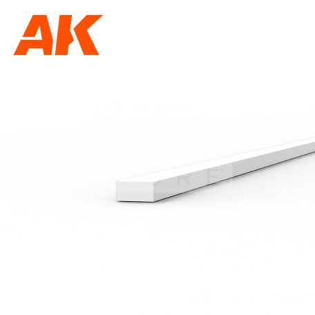 AK-Interactive - Strips 0.50 x 1.00 x 350mm – STYRENE STRIP – (10 units) - Téglalap alakú sztirol profil AK6508