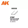 AK-Interactive - Strips 0.50 x 1.00 x 350mm – STYRENE STRIP – (10 units) - Téglalap alakú sztirol profil AK6508