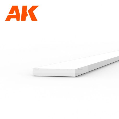 AK-Interactive - Strips 0.50 x 3.00 x 350mm – STYRENE STRIP – (10 units) - Téglalap alakú sztirol profil AK6510