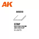 AK-Interactive - Strips 0.50 x 3.00 x 350mm – STYRENE STRIP – (10 units) - Téglalap alakú sztirol profil AK6510