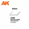 AK-Interactive - Strips 0.50 x 5.00 x 350mm – STYRENE STRIP – (10 units) - Téglalap alakú sztirol profil AK6512