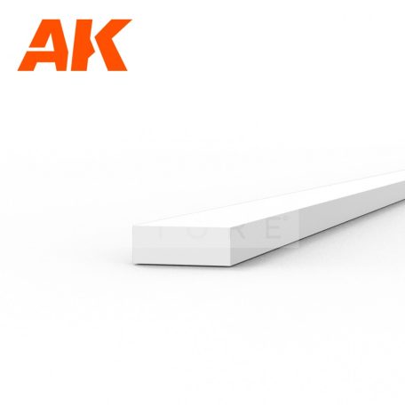 AK-Interactive - Strips 0.75 x 2.00 x 350mm – STYRENE STRIP – (10 units) - Téglalap alakú sztirol profil AK6515