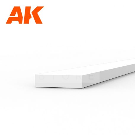 AK-Interactive - Strips 0.75 x 3.00 x 350mm – STYRENE STRIP – (10 units) - Téglalap alakú sztirol profil AK6516