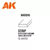 AK-Interactive - Strips 0.75 x 3.00 x 350mm – STYRENE STRIP – (10 units) - Téglalap alakú sztirol profil AK6516