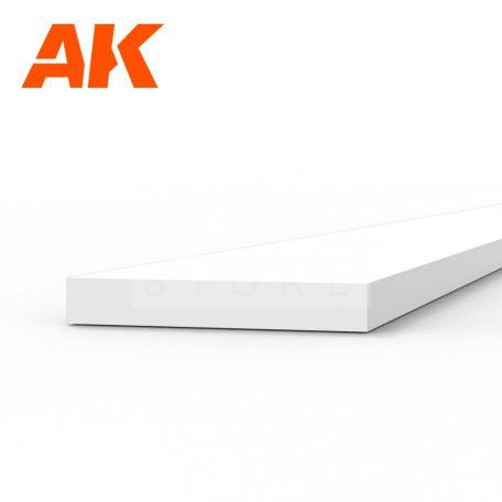 AK-Interactive - Strips 0.75 x 5.00 x 350mm – STYRENE STRIP – (10 units) - Téglalap alakú sztirol profil AK6518