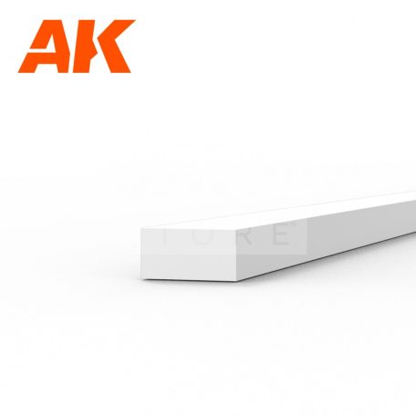 AK-Interactive - Strips 1.00 x 2.00 x 350mm – STYRENE STRIP – (10 units) - Téglalap alakú sztirol profil AK6520
