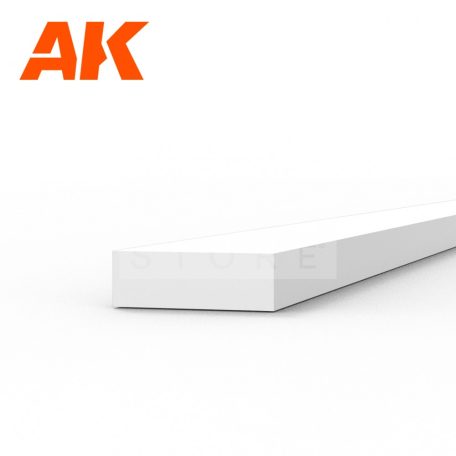 AK-Interactive - Strips 1.00 x 3.00 x 350mm – STYRENE STRIP – (10 units) - Téglalap alakú sztirol profil AK6521