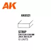 AK-Interactive - Strips 1.00 x 3.00 x 350mm – STYRENE STRIP – (10 units) - Téglalap alakú sztirol profil AK6521