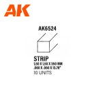 AK-Interactive - Strips 1.50 x 1.50 x 350mm – STYRENE STRIP – (10 units)- Négyzet alakú sztirol profil AK6524