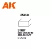 AK-Interactive - Strips 2.00 x 4.00 x 350mm – STYRENE STRIP – (8 units) - Téglalap alakú sztirol profil AK6531