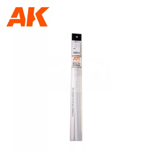 AK-Interactive - Rod 0.75 diameter x 350mm – STYRENE ROD – (10 units) - Rúd alakú sztirol profil AK6537