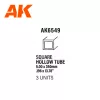 AK-Interactive - Square hollow tube 5.00 x 350mm – STYRENE SQUARE HOLLOW TUBE – (3 units) - Négyzet alakú sztirol profil AK6549