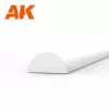AK-Interactive - Half cane 3.00 x 350mm – STYRENE HALF CANE – (3 units) Félkör alakú sztirol profil AK6553