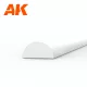 AK-Interactive - Half cane 3.00 x 350mm – STYRENE HALF CANE – (3 units) Félkör alakú sztirol profil AK6553