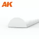 AK-Interactive - Half cane 4.00 x 350mm – STYRENE HALF CANE – (3 units) Félkör alakú sztirol profil AK6554