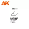 AK-Interactive - Half cane 4.00 x 350mm – STYRENE HALF CANE – (3 units) Félkör alakú sztirol profil AK6554