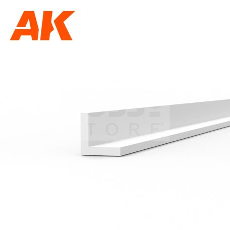 AK-Interactive - Angle 1.50 x 1.50 x 350mm – STYRENE ANGLE – (4 units) L alakú sztirol profil AK6559