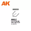 AK-Interactive - Angle 1.50 x 1.50 x 350mm – STYRENE ANGLE – (4 units) L alakú sztirol profil AK6559
