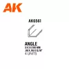 AK-Interactive - Angle 3.0 x 3.0 x 350mm – STYRENE ANGLE – (4 units) L alakú sztirol profil AK6561