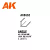 AK-Interactive - Angle 4.0 x 4.0 x 350mm – STYRENE ANGLE – (3 units) L alakú sztirol profil AK6562