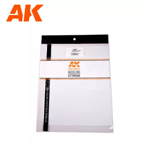 AK-Interactive - 1mm thickness x 245 x 195mm – STYRENE SHEET – (2 units)  sztirol lap AK6576