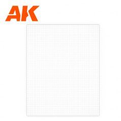   AK-Interactive - Square Pavement Brick Big 5 MM / .196  Sheet 245 x 195mm / 9.64 x 7.68 “  TEXTURED STYRENE SHEET – 1 Unit  sztirol kockás lap AK6579