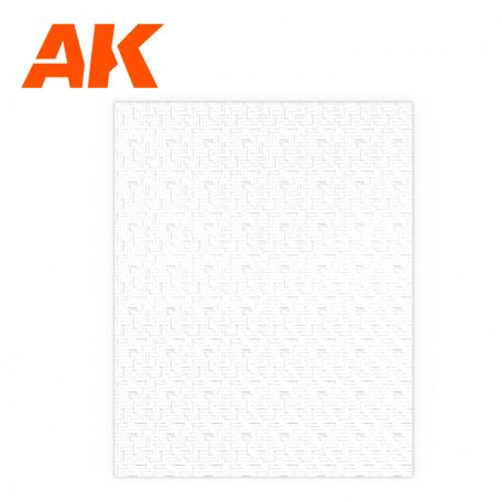 AK-Interactive - Pavement Spike Brick Sheet 245 x 195mm / 9.64 x 7.68 “ TEXTURED STYRENE SHEET – 1 Unit    sztirol textúra lap AK6581