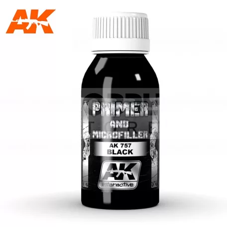 AK-Interactive BLACK PRIMER AND MICROFILLER alapozófesték 100 ml AK757