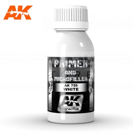 AK-Interactive WHITE PRIMER AND MICROFILLER alapozófesték 100 ml AK759