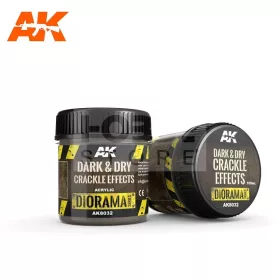   AK-Interactive DARK & DRY CRACKLE EFFECTS (Száraz sötét repedezett talaj effekt) 100 ml AK8032