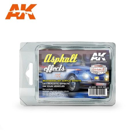AK-Interactive ASPHALT EFFECTS (RACE SET) - koszoló szett AK8090