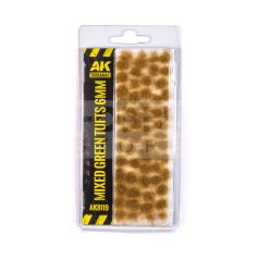   AK-Interactive Tufts - MIXED GREEN TUFTS 6MM - Fűcsomók diorámához AK8119