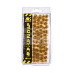   AK-Interactive Tufts - MIXED GREEN TUFTS 6MM - Fűcsomók diorámához AK8119