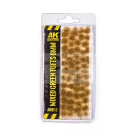   AK-Interactive Tufts - MIXED GREEN TUFTS 6MM - Fűcsomók diorámához AK8119