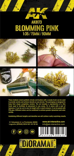 AK-Interactice BLOMMING PINK SHRUBBERIES -Realisztikus bokrok diorámákhoz-figurákhoz AK8173